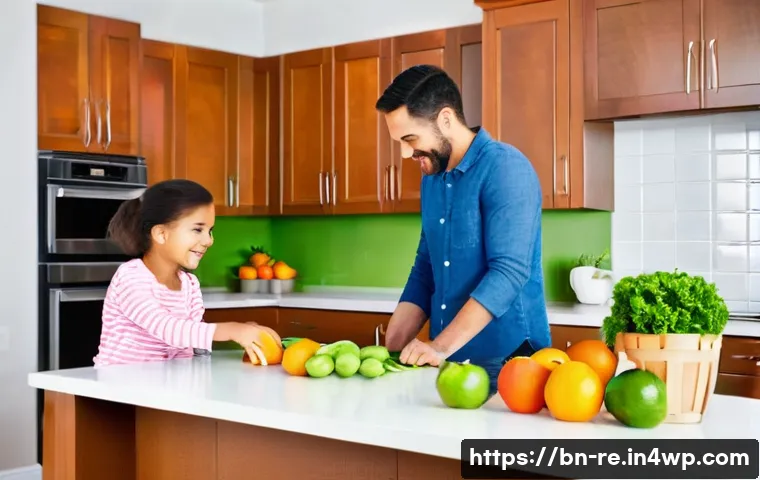 최고의 음식 보존 방법 2023 - **Prompt 1: Family Meal Prep and Smart Shopping**
A bright, clean kitchen with natural light str...
